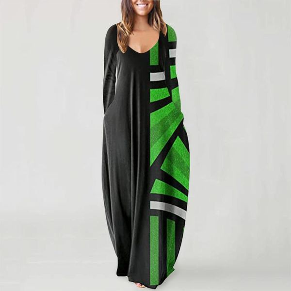 casual dresses vintage evening party dress women patchwork long sleeve maxi plus size o-neck pullover loose pocket robes 40#, Black;gray
casual dresses vintage evening party dress women patchwork long sleeve maxi plus size o-neck pullover loose pocket robes 40#, Black;gray