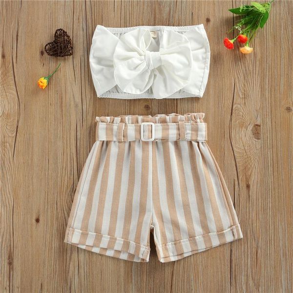 clothing sets 2 pieces kids suit set girls solid color sleeveless strappy crop + striped short pants for summer 1-6 years, White
clothing sets 2 pieces kids suit set girls solid color sleeveless strappy crop + striped short pants for summer 1-6 years, White