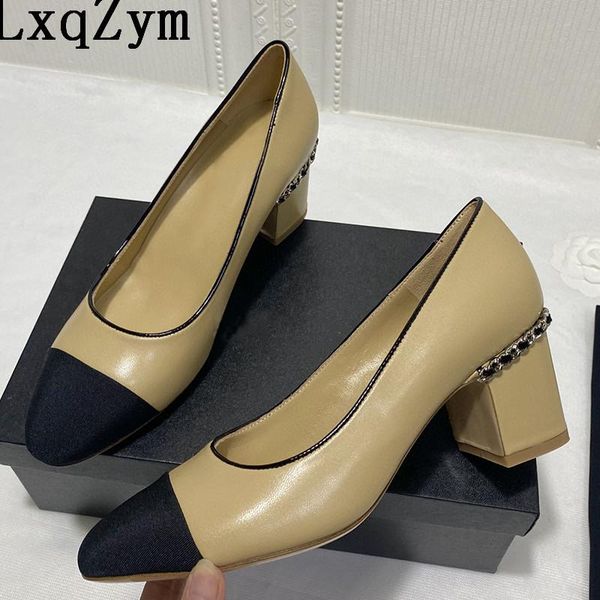 dress shoes women pumps square heel real genuine chain decor elegant high heels lady office female round toe quality, Black
dress shoes women pumps square heel real genuine chain decor elegant high heels lady office female round toe quality, Black