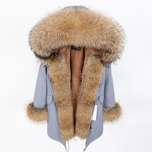 women's fur & faux jacket winter parka long coat, raccoon collar, warm and thick real natural coat, Black
women's fur & faux jacket winter parka long coat, raccoon collar, warm and thick real natural coat, Black