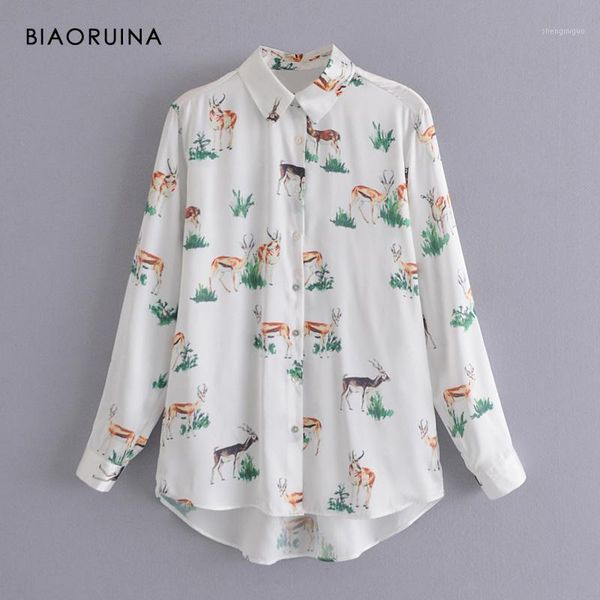 women's blouses & shirts biaoruina satin animal printed single breasted loose fashion long shirt female casual spring autumn blouse, White
women's blouses & shirts biaoruina satin animal printed single breasted loose fashion long shirt female casual spring autumn blouse, White