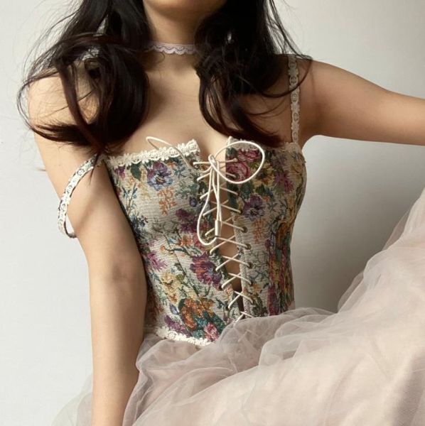 women's tanks & camis vintage corset crop women bustier floral tank flower camisole, White
women's tanks & camis vintage corset crop women bustier floral tank flower camisole, White