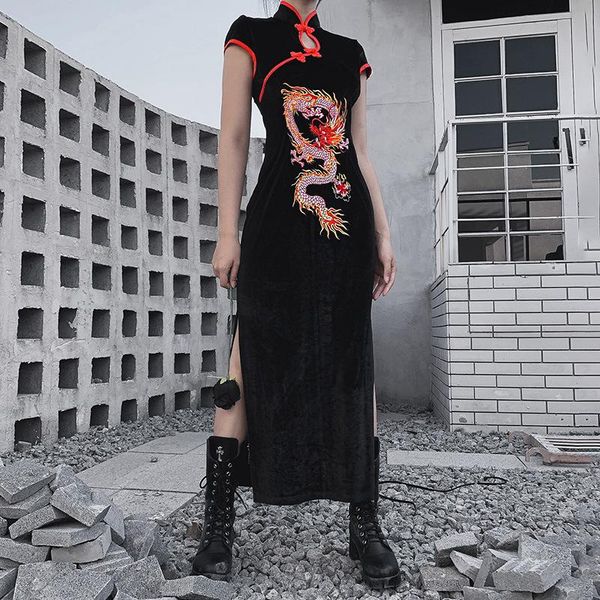 ethnic clothing chinese stand collar gothic dress emboridery dragon qipao black/red vintage evening party vestido long robe cheongsam black
ethnic clothing chinese stand collar gothic dress emboridery dragon qipao black/red vintage evening party vestido long robe cheongsam black