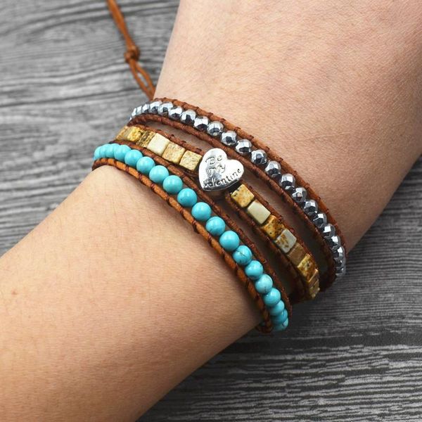 tennis muti-layer leather wrap bracelet bohemia style with handmade natural stones for woman fashion holiday travel love bracelets 2021, Golden;silver
tennis muti-layer leather wrap bracelet bohemia style with handmade natural stones for woman fashion holiday travel love bracelets 2021, Golden;silver