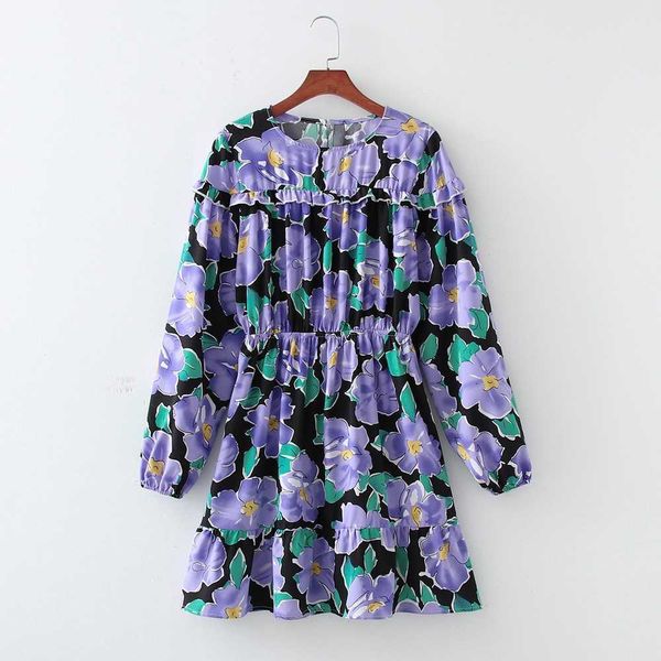 women smock dress summer fashion stylish prints full sleeve o-neck frill above knee feminino vestido 210602, Black;gray
women smock dress summer fashion stylish prints full sleeve o-neck frill above knee feminino vestido 210602, Black;gray