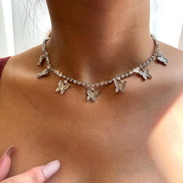 luxury crystal tennis chain butterfly choker necklaces for women gold silver color cute animal pendant necklace jewelry gift
luxury crystal tennis chain butterfly choker necklaces for women gold silver color cute animal pendant necklace jewelry gift