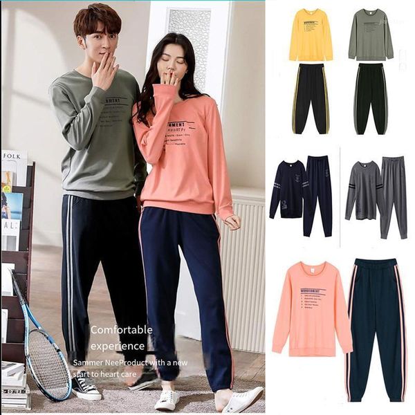 men's sleepwear and women's pajamas 2021 pure cotton spring autumn thin youth long-sleeved round neck casual plus size home servic, Black;brown
men's sleepwear and women's pajamas 2021 pure cotton spring autumn thin youth long-sleeved round neck casual plus size home servic, Black;brown