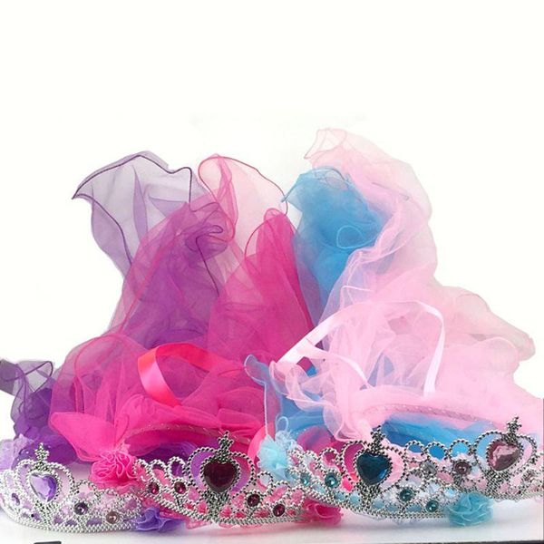 bridal veils children girls princess double layers tulle hairband crown tiara rhinestone headband lace up ribbon ruffles wreath rainbow, Black
bridal veils children girls princess double layers tulle hairband crown tiara rhinestone headband lace up ribbon ruffles wreath rainbow, Black