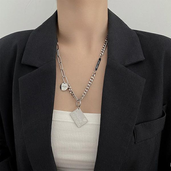 pendant necklaces letter necklace hip hop jewelry fashion heart for women accessories, Silver
pendant necklaces letter necklace hip hop jewelry fashion heart for women accessories, Silver