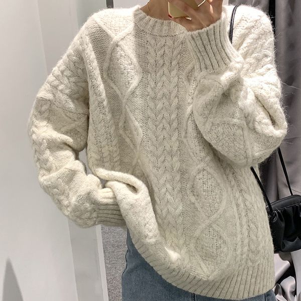 3 colors Autumn Winter Women Pullovers and Sweaters Jumper loose mohair soft Warm Female thick knitted Sweater (N0057), White;black
3 colors Autumn Winter Women Pullovers and Sweaters Jumper loose mohair soft Warm Female thick knitted Sweater (N0057), White;black