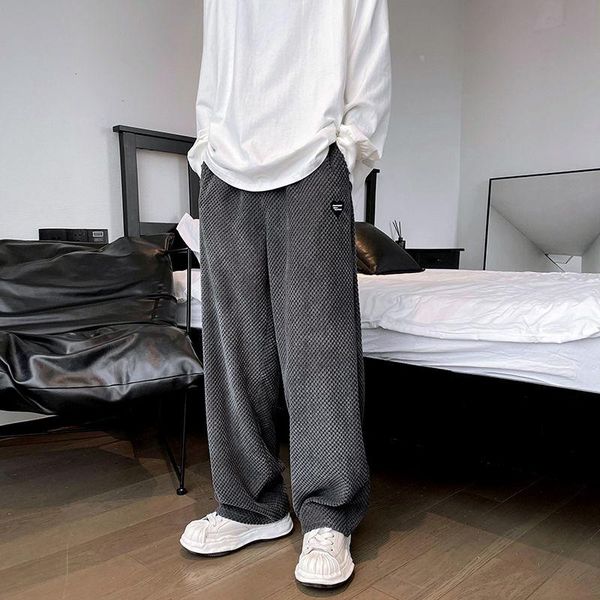 men's pants corduroy trousers korean casual fashion loose plaid streetwear retro straight wide leg men, Black
men's pants corduroy trousers korean casual fashion loose plaid streetwear retro straight wide leg men, Black