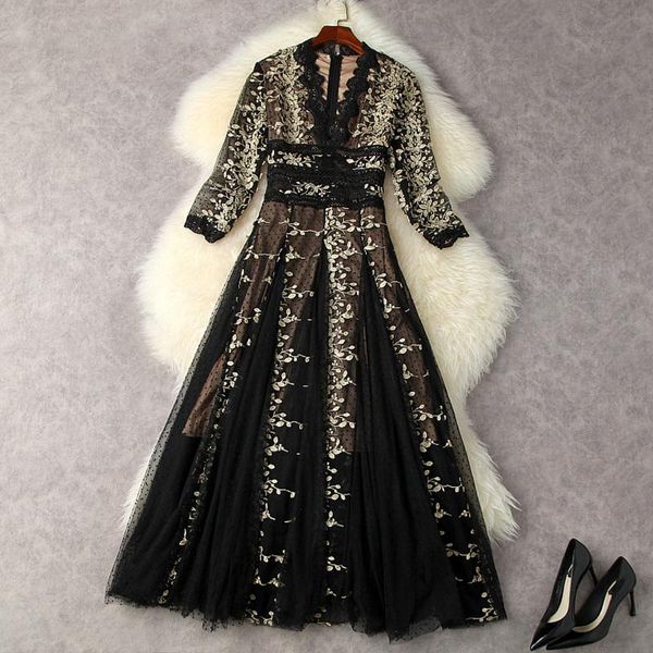 casual dresses fashion designer 2021 autumn women runway embroidery mesh patchwork elegant party long dress xxl, Black;gray
casual dresses fashion designer 2021 autumn women runway embroidery mesh patchwork elegant party long dress xxl, Black;gray