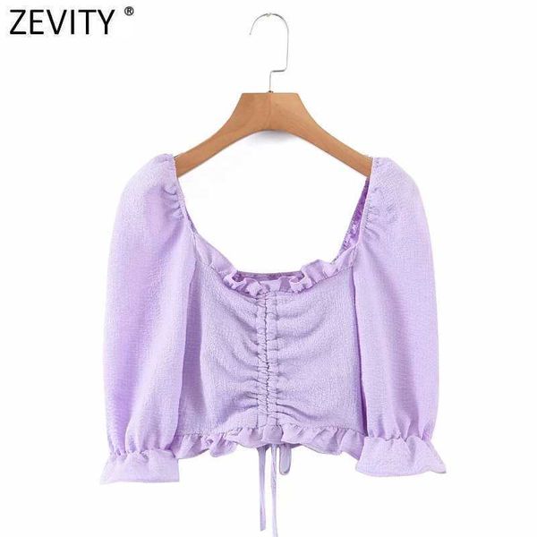women french style square collar candy color short shirt drawstring ruffles blouse ladies roupas femininas crop ls9181 210603, White
women french style square collar candy color short shirt drawstring ruffles blouse ladies roupas femininas crop ls9181 210603, White