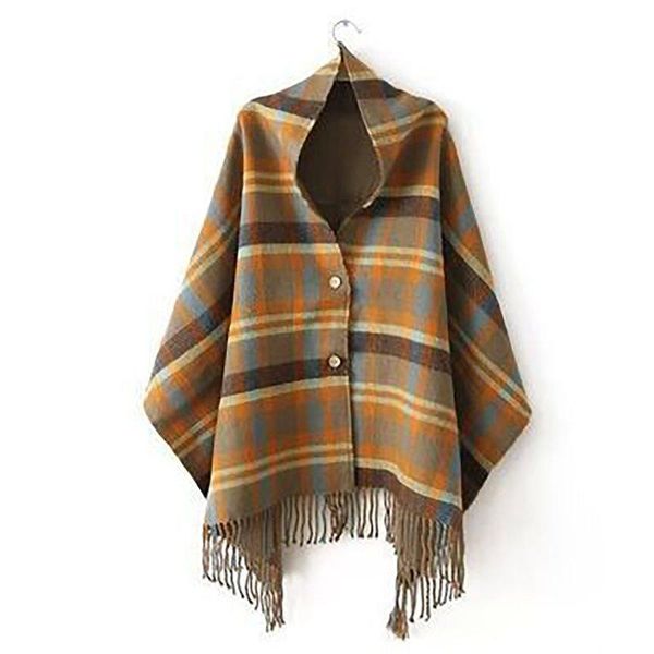 vintage fashion plaid cape coat poncho women ponchos elegant boho tassel scarf winter warm imitation cashmere wrap capes 2021 women's t, Tan;black
vintage fashion plaid cape coat poncho women ponchos elegant boho tassel scarf winter warm imitation cashmere wrap capes 2021 women's t, Tan;black