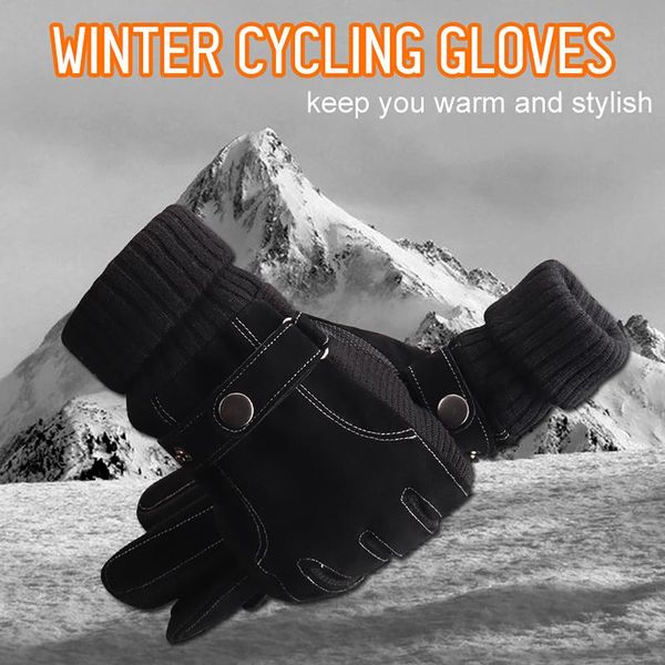 men bicycle warm gloves winter windproof fleece touchscreen sports cycling skiing outdoor work, Black
men bicycle warm gloves winter windproof fleece touchscreen sports cycling skiing outdoor work, Black