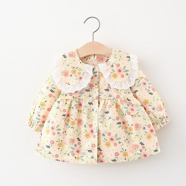spring autumn baby girls long sleeve lace lapel collar floral print vintage cotton cardigans children kids dress vestidos girl's dresse, Red;yellow
spring autumn baby girls long sleeve lace lapel collar floral print vintage cotton cardigans children kids dress vestidos girl's dresse, Red;yellow