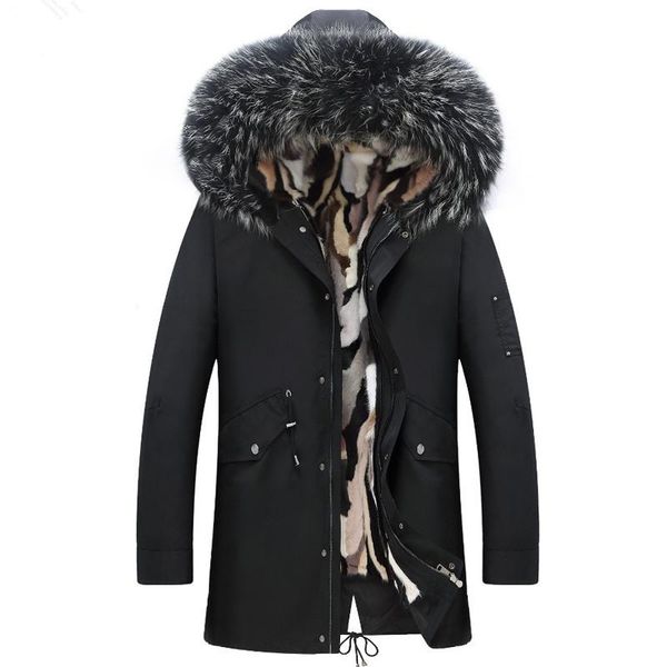 men's leather & faux parka real fur coat men clothes 2021 winter jacket mink liner plus size luxury parkas hombre invierno kj1082, Black
men's leather & faux parka real fur coat men clothes 2021 winter jacket mink liner plus size luxury parkas hombre invierno kj1082, Black
