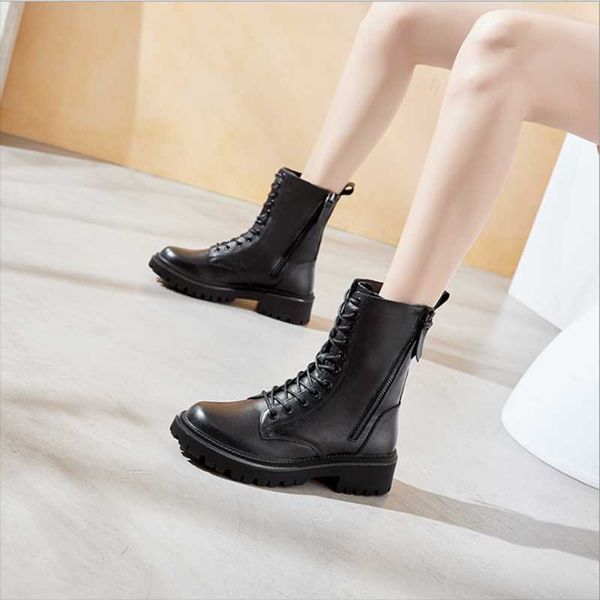 boots women comfortable leather black motorcycle zipper on both sides lace up shoes
boots women comfortable leather black motorcycle zipper on both sides lace up shoes