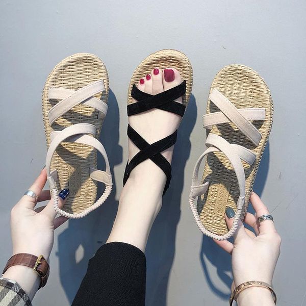 sandals women flat-bottomed roman shoes student korean version of the wild open toe one buckle with rivets beach holiday, Black
sandals women flat-bottomed roman shoes student korean version of the wild open toe one buckle with rivets beach holiday, Black