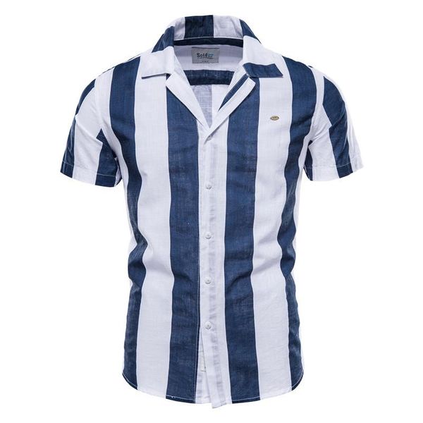 men's dress shirts summer slim shirt casual fashion stripe lapel collar short sleeve (european size), White;black
men's dress shirts summer slim shirt casual fashion stripe lapel collar short sleeve (european size), White;black