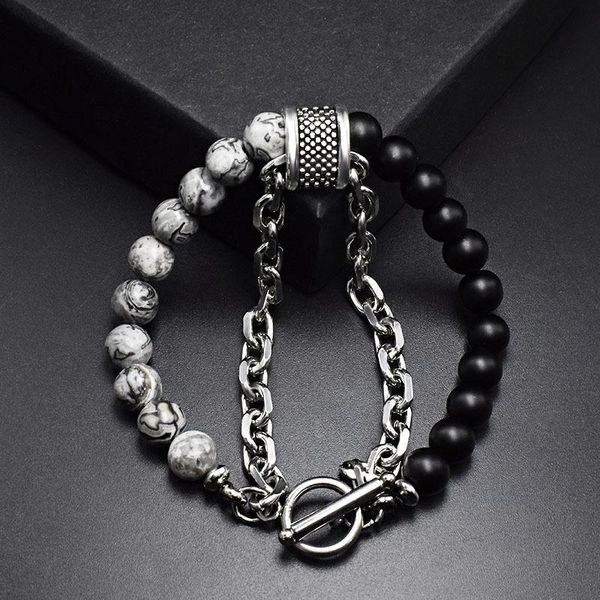 link, chain natural stone beads tiger eye bracelet for women men lava map beaded stainless steel charm bracelets female male jewelry, Black
link, chain natural stone beads tiger eye bracelet for women men lava map beaded stainless steel charm bracelets female male jewelry, Black
