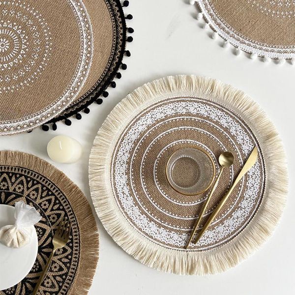 mats & pads cotton and linen hand-made macramé placemats dish mat round classical coasters for drinks kitchen accessories braided
mats & pads cotton and linen hand-made macramé placemats dish mat round classical coasters for drinks kitchen accessories braided