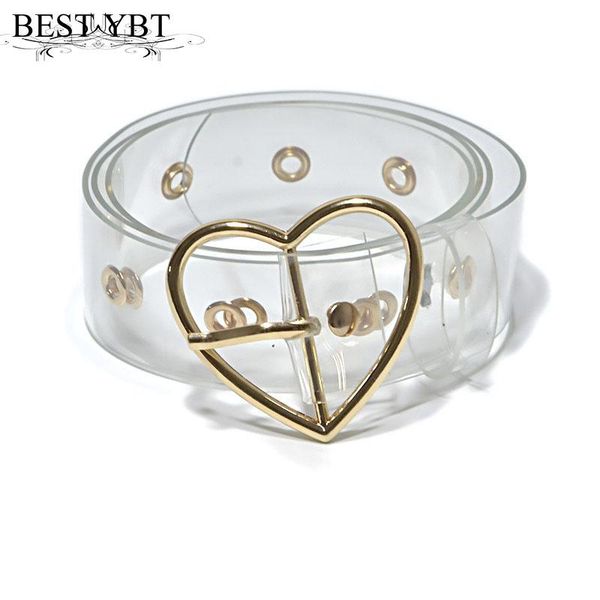 women's belt plastic alloy pin heart-shaped buckle transparent ladies sweet fashion skirt decoration belts, Black;brown