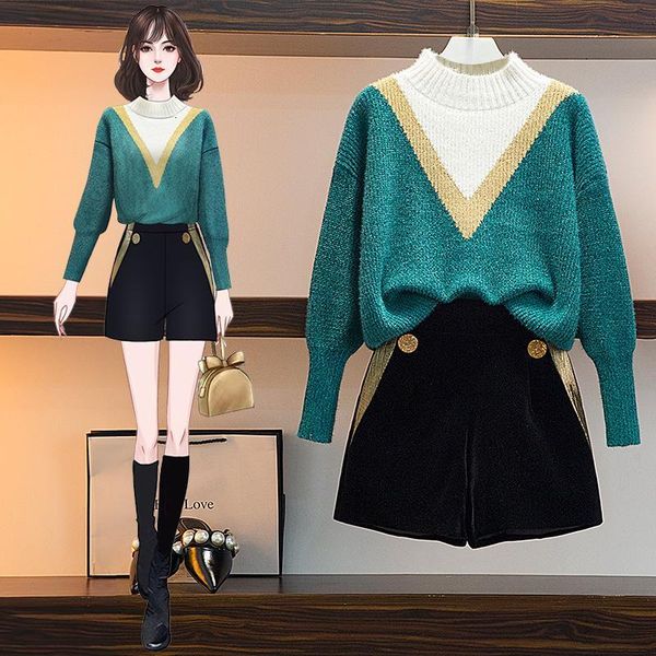 women's sweaters ichoix winter loose turtleneck high green sweater shorts two pairs of knitted or crocheted clothes 583t, White;black
women's sweaters ichoix winter loose turtleneck high green sweater shorts two pairs of knitted or crocheted clothes 583t, White;black