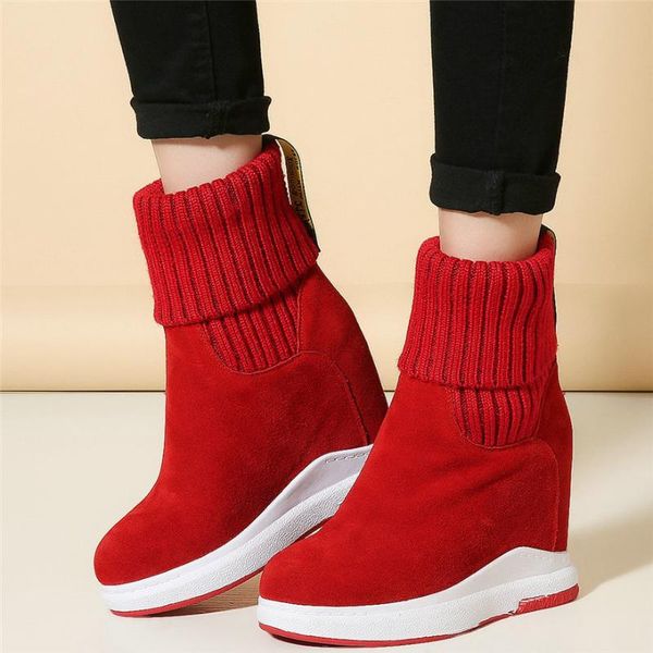dress shoes winter trainers women genuine leather wedges high heel platform pumps female round toe warm fashion sneakers casual, Black
dress shoes winter trainers women genuine leather wedges high heel platform pumps female round toe warm fashion sneakers casual, Black