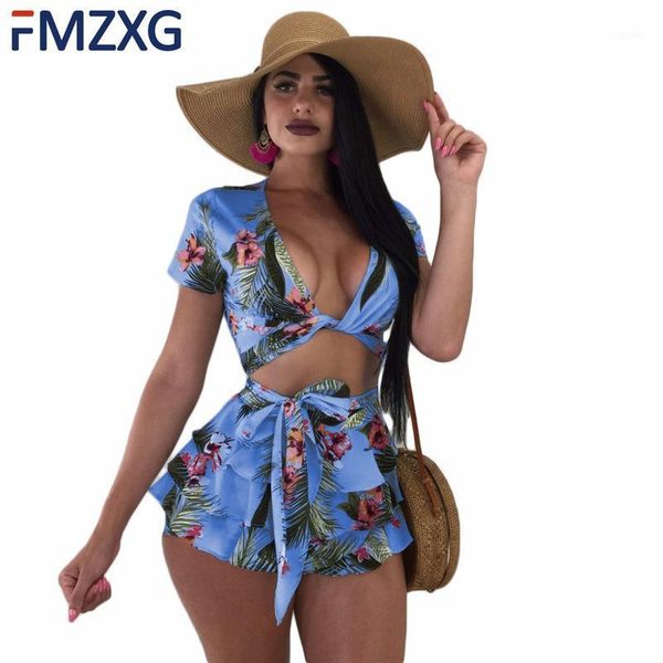 floral print ruffles tracksuits women's set summer style jumpsuits lady outfit fashion bow tie two pieces suits casual, Gray
floral print ruffles tracksuits women's set summer style jumpsuits lady outfit fashion bow tie two pieces suits casual, Gray