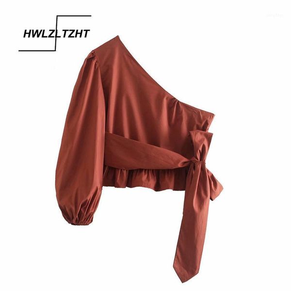 women's blouses & shirts hwlzltzht 2021 women fashion solid one shoulder pleated ruffles short shirt female side zipper blouse roupas c, White
women's blouses & shirts hwlzltzht 2021 women fashion solid one shoulder pleated ruffles short shirt female side zipper blouse roupas c, White