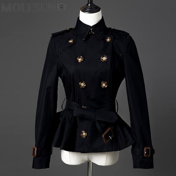 women's trench coats british classic short fashion dress style for women, Tan;black
women's trench coats british classic short fashion dress style for women, Tan;black