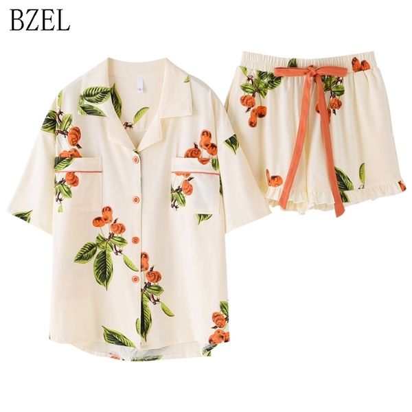 bzel floral sleepwear women's pajama sets new cotton pijama with pockets pyjama femme quality ladies home suit clothes for home 210325, Black;red
bzel floral sleepwear women's pajama sets new cotton pijama with pockets pyjama femme quality ladies home suit clothes for home 210325, Black;red