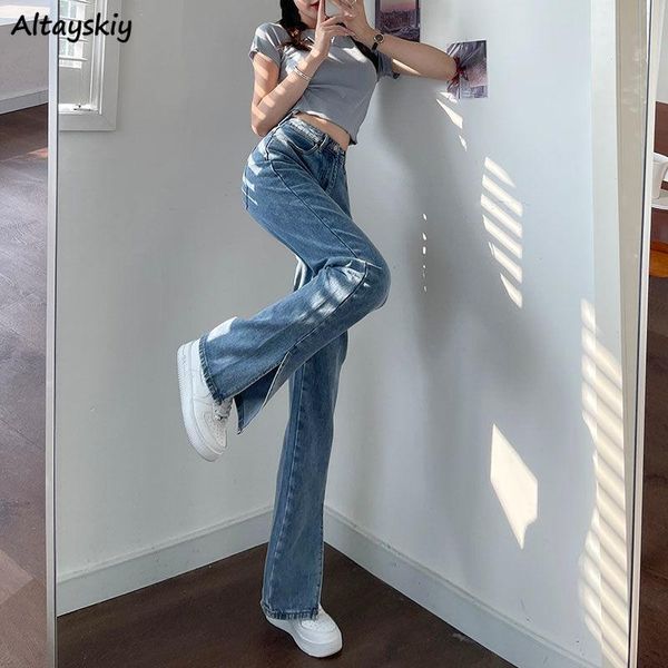 women's jeans flare women side split all-match trendy pocket retro ins high waist straight elasticity spring trousers mujer casual, Blue
women's jeans flare women side split all-match trendy pocket retro ins high waist straight elasticity spring trousers mujer casual, Blue
