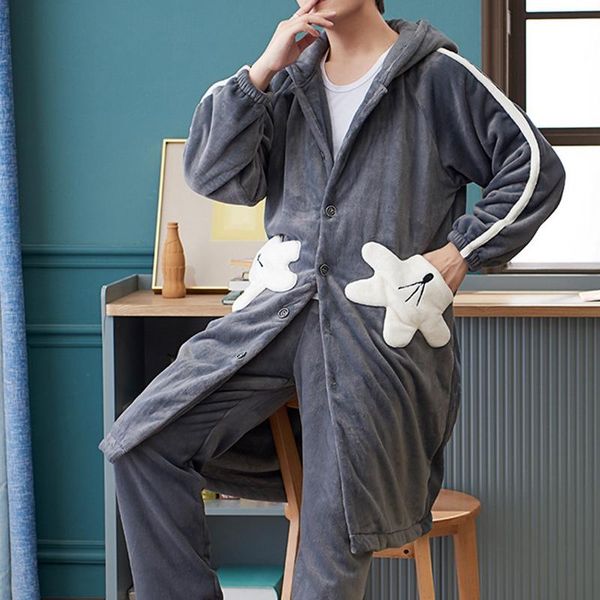 men's sleepwear 2022 winter plus size long sleeve thick warm flannel pajama set for men coral velvet suit pyjama male homewear clothes, Black;brown
men's sleepwear 2022 winter plus size long sleeve thick warm flannel pajama set for men coral velvet suit pyjama male homewear clothes, Black;brown