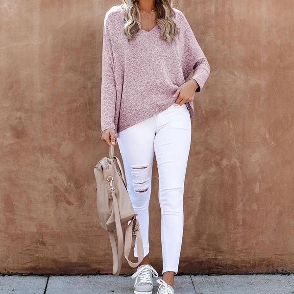 women's t-shirt knitted winter loose t shirt long sleeve casual women t-shirts candy female v-neck autumn harajuku khaki tees m0733, White
women's t-shirt knitted winter loose t shirt long sleeve casual women t-shirts candy female v-neck autumn harajuku khaki tees m0733, White