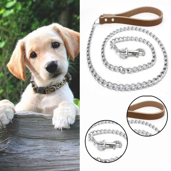 dog collars & leashes pet traction rope cowhide handle anti-bite iron leash chain with buckle walk the supplies decoration
dog collars & leashes pet traction rope cowhide handle anti-bite iron leash chain with buckle walk the supplies decoration