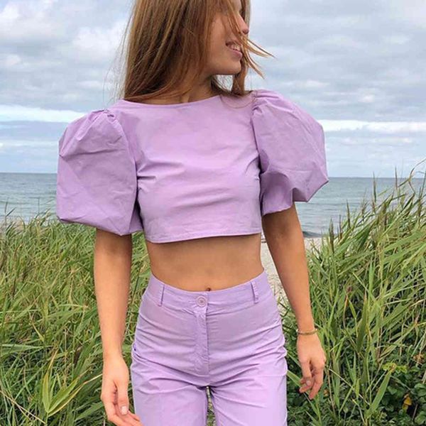 shorts purple white short shirts women 2021 summer o neck lantern sleeve backless lace up ladies casual streetwear and blouses, White;black
shorts purple white short shirts women 2021 summer o neck lantern sleeve backless lace up ladies casual streetwear and blouses, White;black