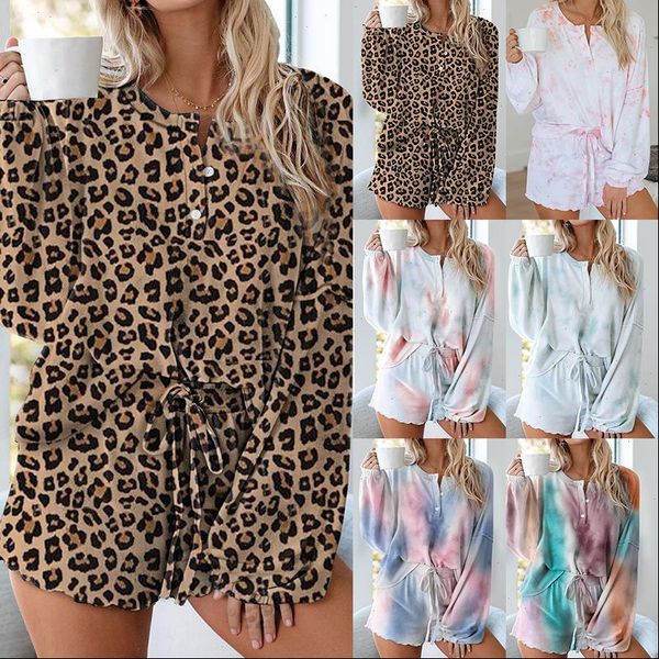 summer tie dye printing casual womens sleepwears suit long sleeved shorts round neck loose plus size lingere home service, Black;red
summer tie dye printing casual womens sleepwears suit long sleeved shorts round neck loose plus size lingere home service, Black;red