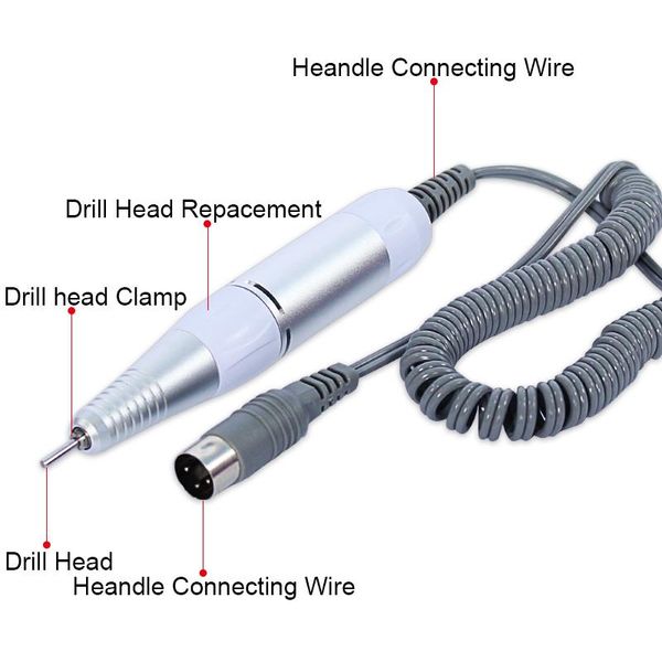 nail art equipment accessories professional electric drill pen handle file polish grind machine handpiece manicure pedicure tool, Silver
nail art equipment accessories professional electric drill pen handle file polish grind machine handpiece manicure pedicure tool, Silver