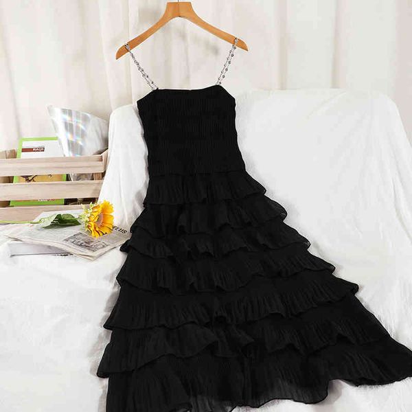 black/white cascading ruffle midi spaghetti strap dress women summer beach vacation party vestidos slash neck robe 210426, Black;gray
black/white cascading ruffle midi spaghetti strap dress women summer beach vacation party vestidos slash neck robe 210426, Black;gray