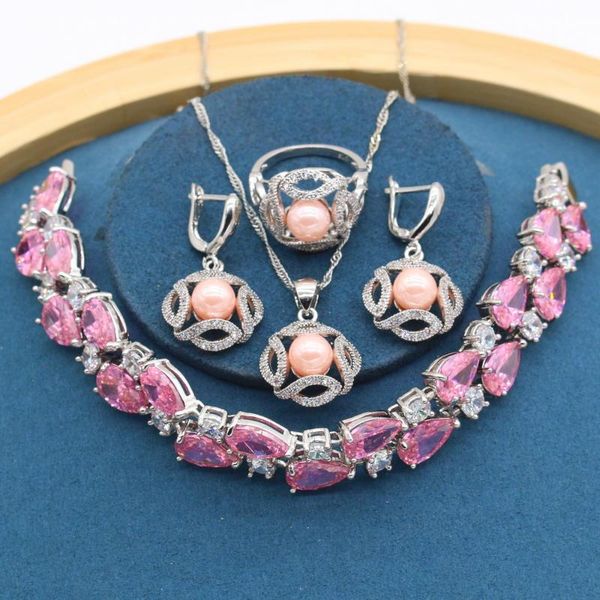 earrings & necklace geometric pink pearl silver color for women jewelry sets pendant ring zirocnia bracelet bridal gift box
earrings & necklace geometric pink pearl silver color for women jewelry sets pendant ring zirocnia bracelet bridal gift box