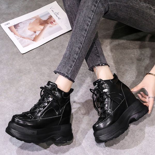 autumn women ankle boots fashion winter ladies platform 10.5cm high wedges leather casual boots woman chunky black sneakers
autumn women ankle boots fashion winter ladies platform 10.5cm high wedges leather casual boots woman chunky black sneakers