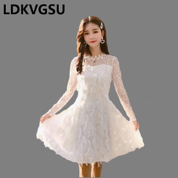 casual dresses elegant fashion lace dress women long sleeve 2021 spring summer mesh hollow o- neck ladies party mini vestidos ls1715, Black;gray
casual dresses elegant fashion lace dress women long sleeve 2021 spring summer mesh hollow o- neck ladies party mini vestidos ls1715, Black;gray