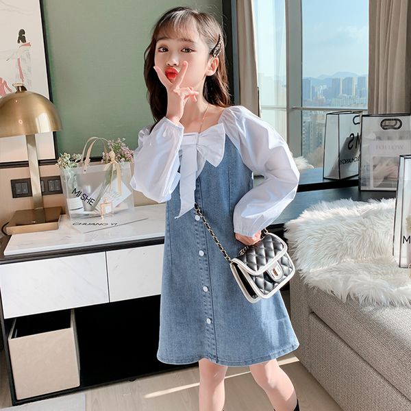 dresses for girls bow girls denim dress kids patchwork party dress for children spring autumn childrens clothing, Red;yellow
dresses for girls bow girls denim dress kids patchwork party dress for children spring autumn childrens clothing, Red;yellow