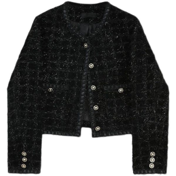 women's jackets small incense wind women 2021 coat black winter thin fashion cardigan sweet coats short jacket female autumn, Black;brown
women's jackets small incense wind women 2021 coat black winter thin fashion cardigan sweet coats short jacket female autumn, Black;brown