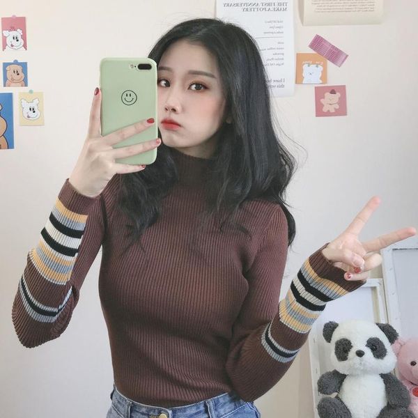 women's sweaters real s cost-effective 2021 autumn and winter korean slim round, White;black
women's sweaters real s cost-effective 2021 autumn and winter korean slim round, White;black