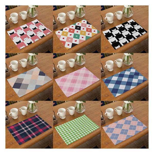 mats & pads geometry pattern placemat kitchen table mat 42*32 color plaid decorative cotton linen western waterproof drink coasters
mats & pads geometry pattern placemat kitchen table mat 42*32 color plaid decorative cotton linen western waterproof drink coasters