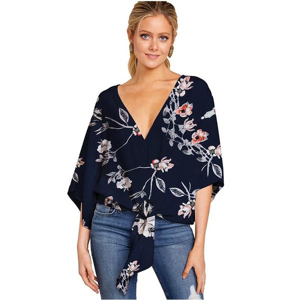 women's blouses & shirts ladies summer floral print v-neck hem knotted bat-sleeve shirt solid color casual loose large size t-shirt, White
women's blouses & shirts ladies summer floral print v-neck hem knotted bat-sleeve shirt solid color casual loose large size t-shirt, White