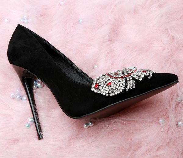 dress shoes crystal beads jewled butterfly decor pumps women stiletto high-heeled pointed toe wedding summer ladies suede high heels, Black
dress shoes crystal beads jewled butterfly decor pumps women stiletto high-heeled pointed toe wedding summer ladies suede high heels, Black